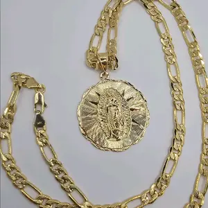 VIRGIN MARY figaro necklace gold-plated beautiful style pendant