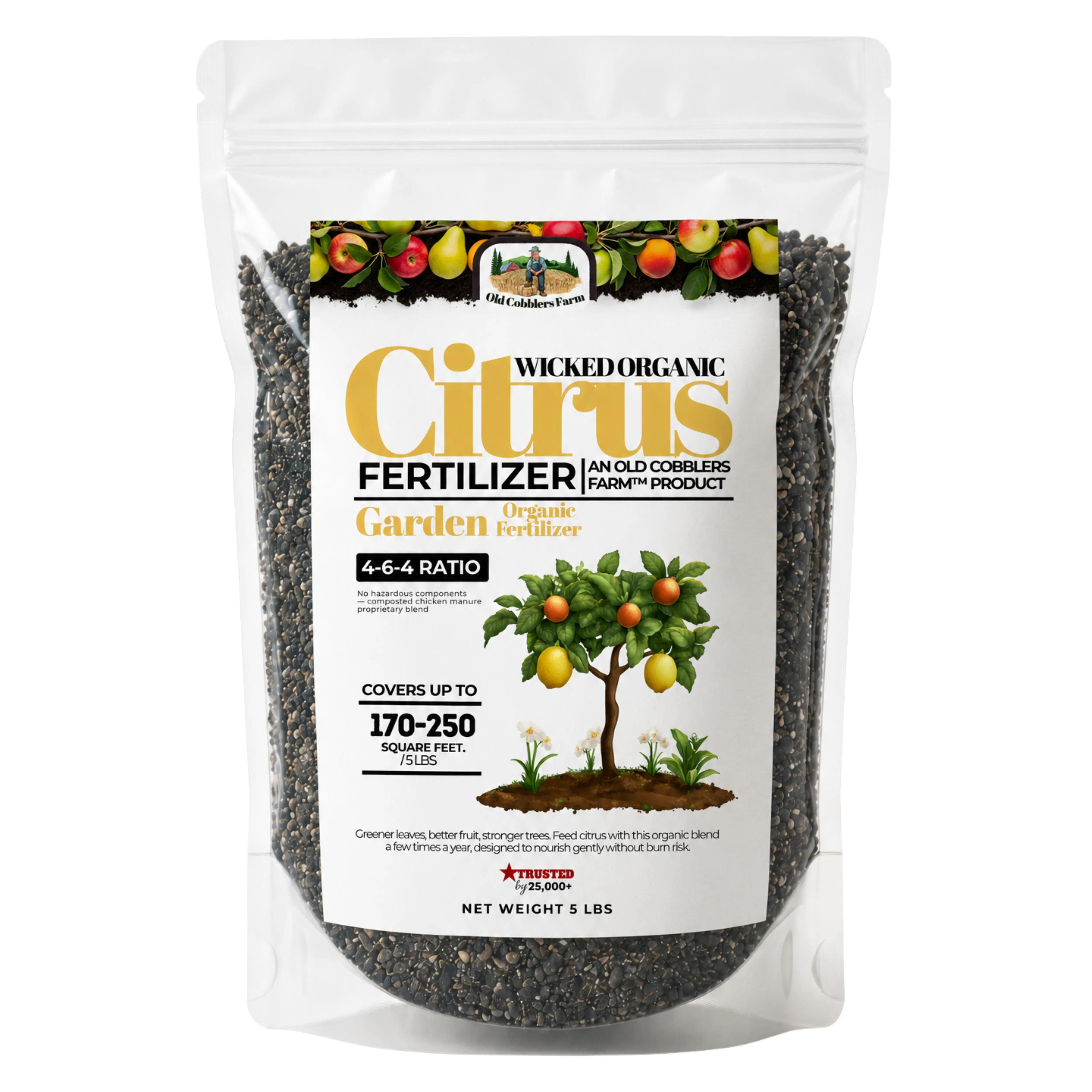 Old Cobblers Farm Wicked Organics Citrus Fertilizer, Organic Slow-Release Plant Food for Lemon, Lime, Orange, Grapefruit and Container Citrus Trees