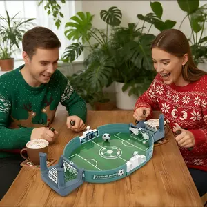 Interactive Tabletop Soccer Game Mini Foosball Board for Kids & Adults 2Player Fast Battle Toy with 1x Soccer Battle Board 2x Goal Nets 6x Mini Balls 1x Sticker Set NewYearHaul tabletop football