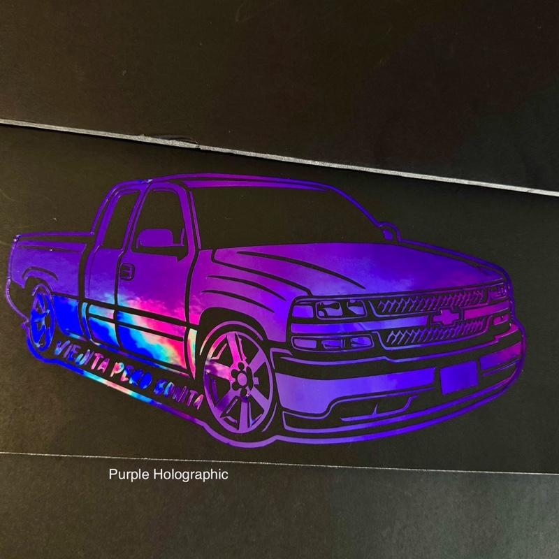 Viejita Pero Bonita Chevy Truck Decal Sticker - Customizable for Cars, Trucks, SUVs, Glass Doors, Windows, Fridges - Available in Multiple Colors Vehicle Exterior Decoration