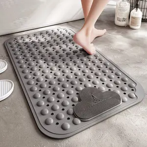 Cloud Pattern Bath Mat, 1 Count Non-slip Bathroom Massage Mat with Suction Cup, Round Hole Design Quick Drain Mat for Shower Room, Bathroom Floor Mat