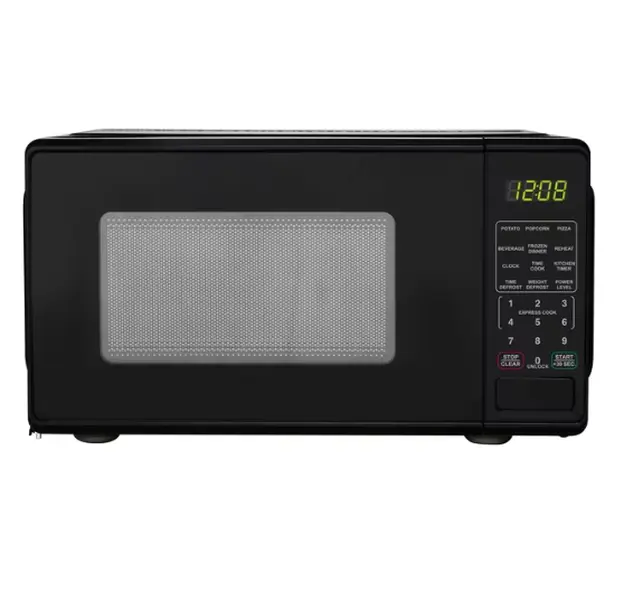 Mainstays 0.7 cu ft Countertop Microwave Oven, 700 W, Black, New