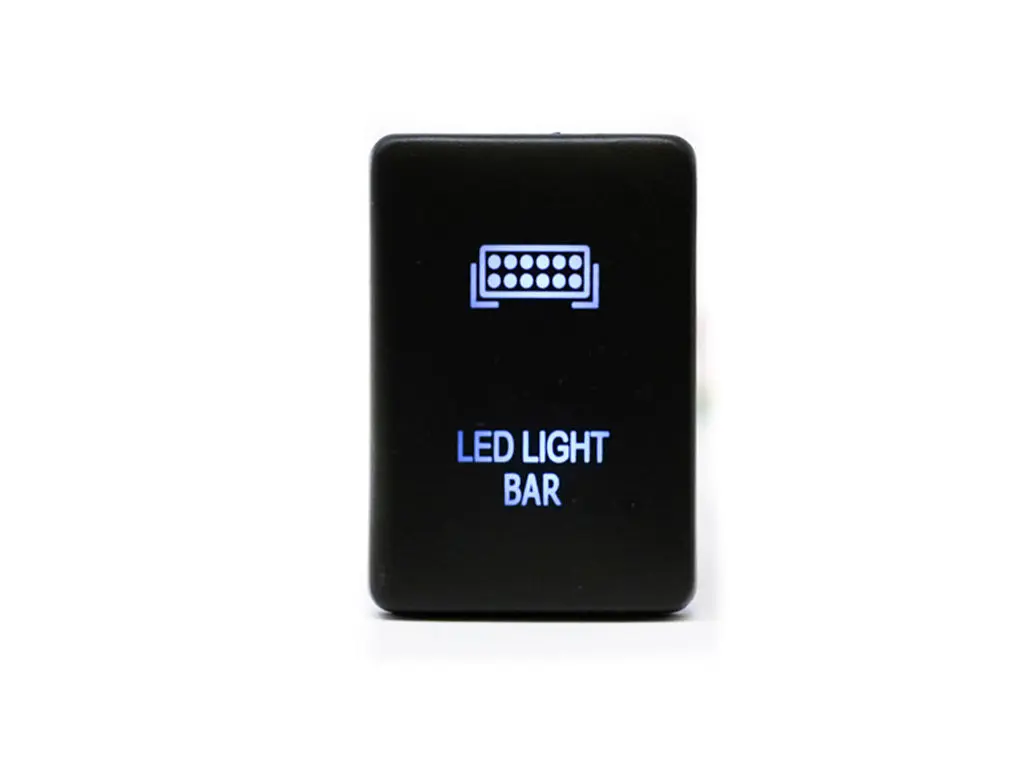Small Style Toyota OEM LED Light Bar Switch, Matte Black, Heavy-Duty, Laser-Etched Symbols, Fits Existing Factory Openings, Compatible with Any LED Wiring Harness