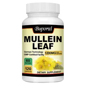 Buporai Mullein Leaf Dietary Nutrition Capsules, naturally extracted, 120 capsules, 60-day supply, supports respiratory health.