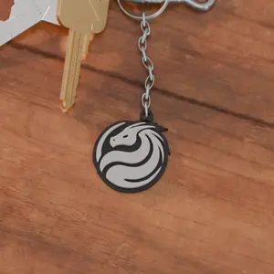 Fantasy Dragon Symbol RPG Keychain - 3D Printed, Glossy PLA