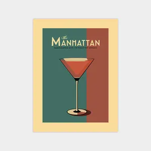 Manhattan - Vintage Cocktail Poster