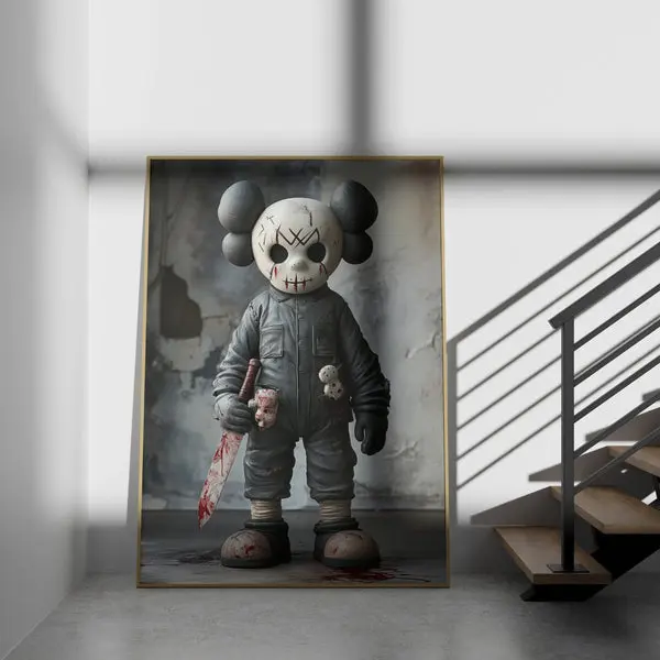 KAWS X Michael Myers Artistic Glossy Photo Print - 8x12 in (20cm x 30cm) Unframed Paper Poster, Home Decoration, Room Wall Art, Christmas Gift for Home Supplies