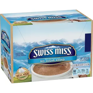 Swiss Miss No Sugar Added Hot Cocoa Mix, Made with Splenda, Milk Chocolate Flavor, 24 Single Serve Packets, 0.55 Oz Each