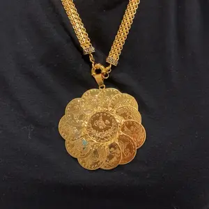 Traditional coin necklace 21 k gold plated