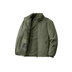 Bmuvlss Men's Lightweight Stand Collar Jacket - Full-Zip Coat with Mandarin Collar, Durable Nylon Outer, Full-Length Zipper Closure & Long Sleeves for Business Casual, Office, Travel - Tailored Fit for Middle-Aged & Elderly (Spring/Fall