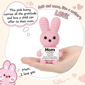 Handmade Bunny Ornament, Emotional Support Decor, Perfect Gift for Friends and Family, Handcrafted Knitted Rabbit Statue
