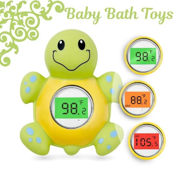 Unisex Digital Bath Thermometer - Floating Baby Bath Toy, 3-Color Backlight, Temp Alert, Infant-Toddler Safe Bathing Accessory