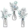 3-Flower Set Minimalist Colorful Rustic Floral Metal Wall Art Decoration - 3pc Long-Lasting Ornaments, 13.8x6in Cozy Vibe Home Decor for Farmhouse Front Porch Housewarming Gifts
