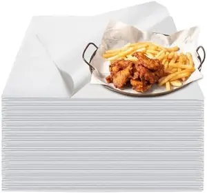 100PCS Deli Paper Sheets 12×12", Unbleached White Wax Paper Sheets for Food Basket Liners, Precut Parchment Paper Baking Sheets for Cookies, Grease Resistant Sandwich Wrappering Paper