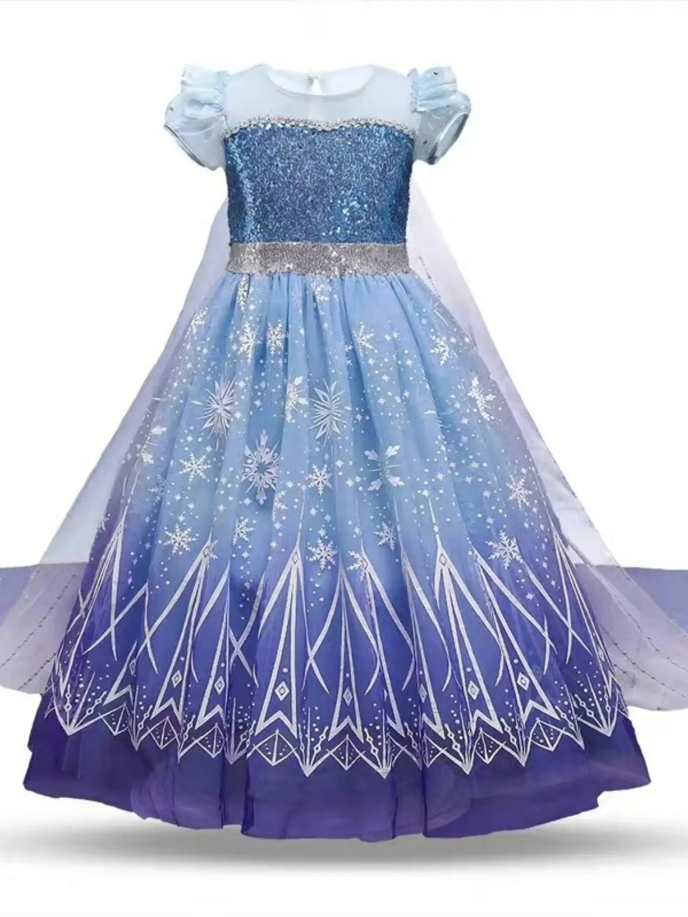 open lace back dress Snowflake Princess Girls Halloween Costume by Teetot
