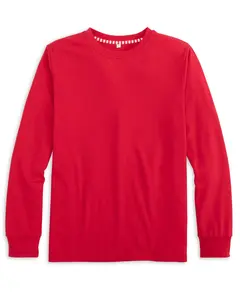 Posh Pickle Clothing Company Old Fashioned Christmas Unisex Adult Lounge Shirt Red Long Sleeve Cotton Blend Knit Top for Men Women & Teens Loungewear Menswear