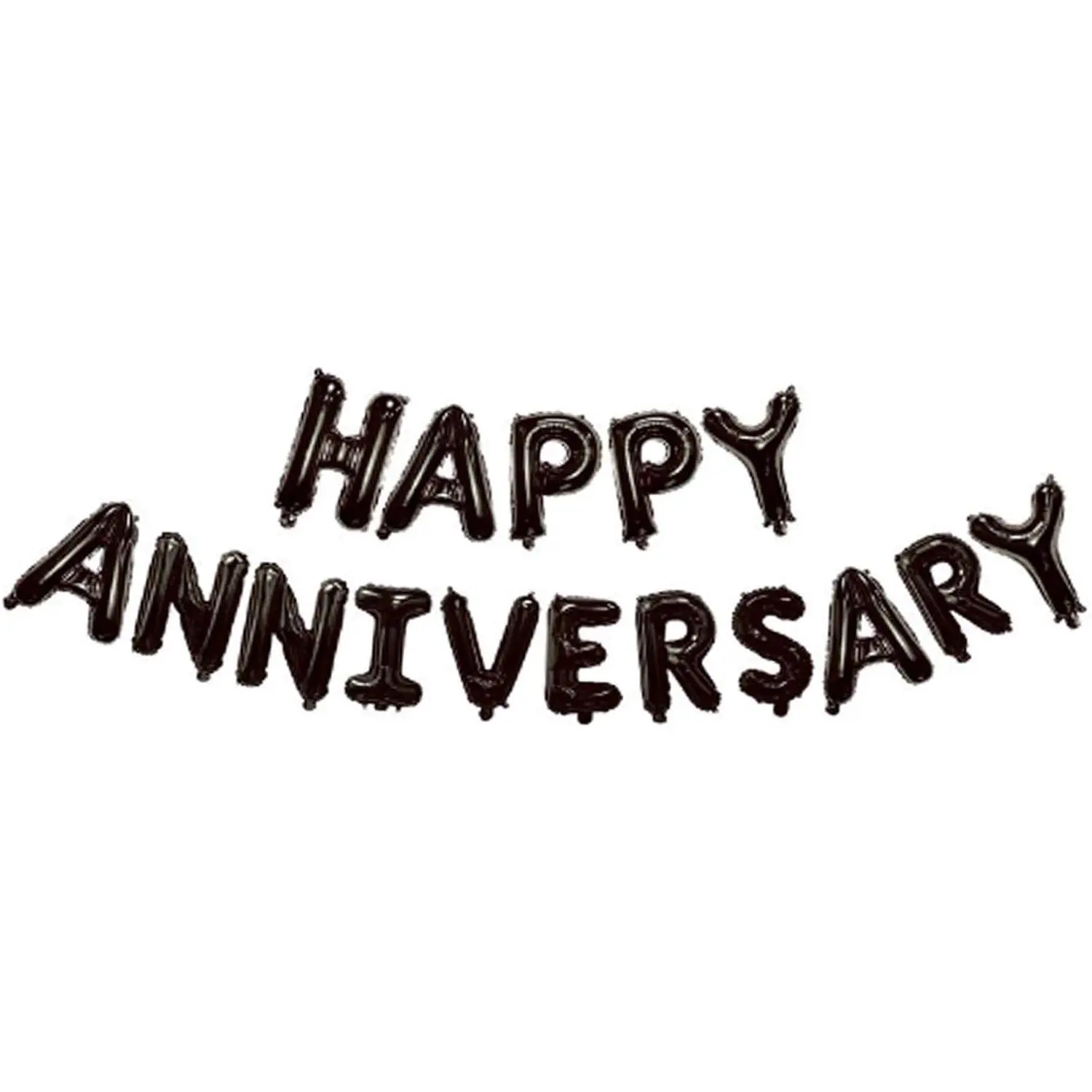 Black Happy Anniversary Balloons,Happy Anniversary Party Decorations 16Inch