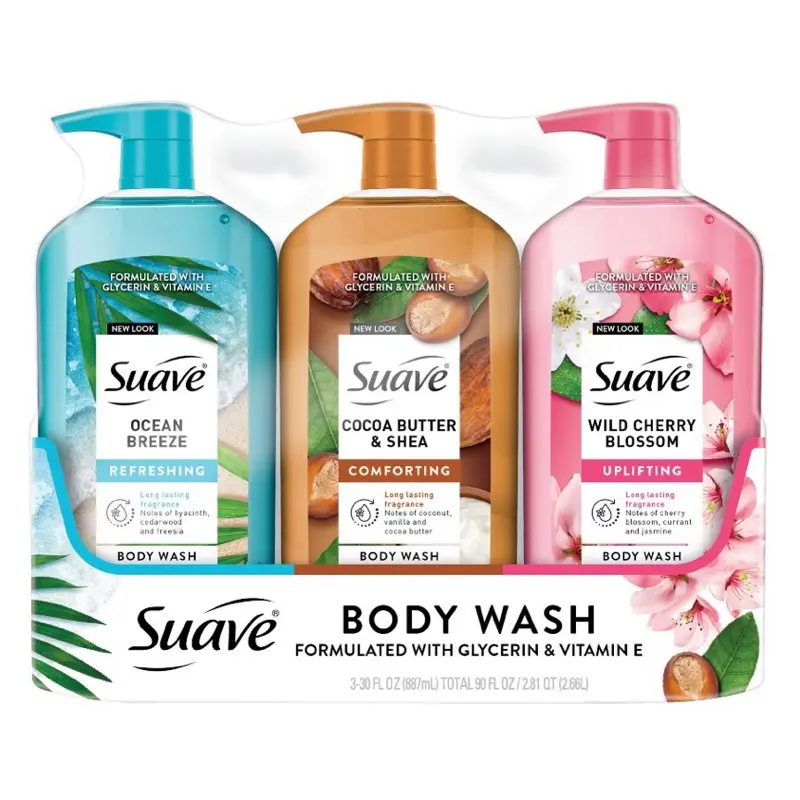 Suave Body Wash, Hydrating Soothing Moisture-Boosting Formula for Normal Skin, Alcohol-Free Body Butters Infused Bath Care Product