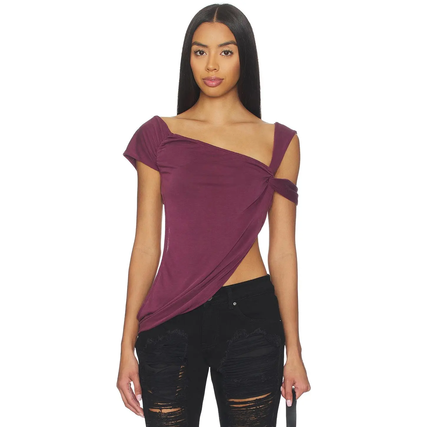 Jaded London Cupro Draped Top in Purple - TikTok Shop