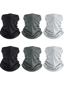 6 Pieces Summer UV Protection Cooling Neck Gaiter Face Clothing Neck Gaiter Mask Scarf Sunscreen Breathable Bandana