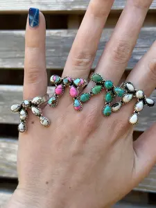 Turquoise Bow Sterling Silver Adjustable Rings