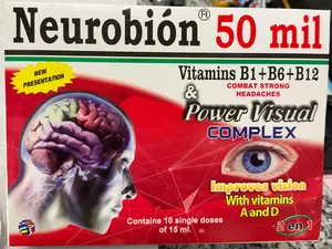 Neuro 50 Mil Oral Dietary Supplement Vials - B1+B6+B12 for Strong Headache Relief, A+D Power Visual Complex for Vision Support - 10 x 15mL Healthcare Vitamins Supplement antioxidant vitamin 10-in-1 formula Growth TikTok Wellness 24-in-1