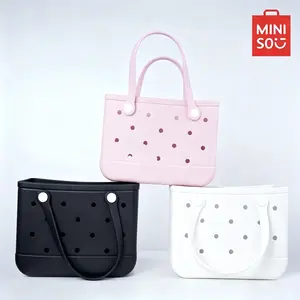 MINISO Classic Holey Handheld Lunch Bag, Portable Reusable Tote for Shopping & Daily Carry#Summervibes