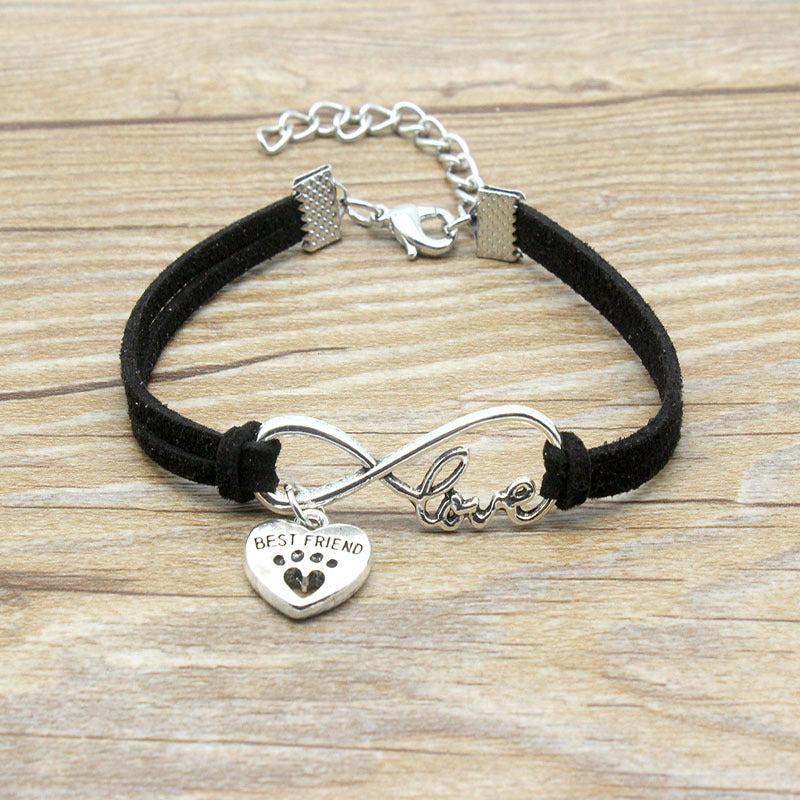 Best Friend Braided Heart Bracelet - Alloy & Rope Material, 5cm Extension Chain, 16cm Total Circumference, Independent PP Bag Packaging, "BEST FRIEND" Charm