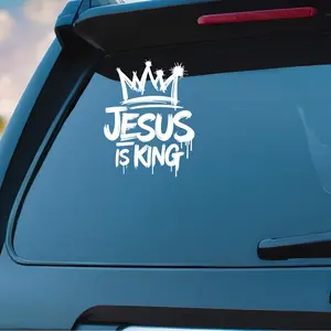 Jesus is King  Car Decal Stickers - Original Product with Simple Design and High-Quality Material for Home Decor