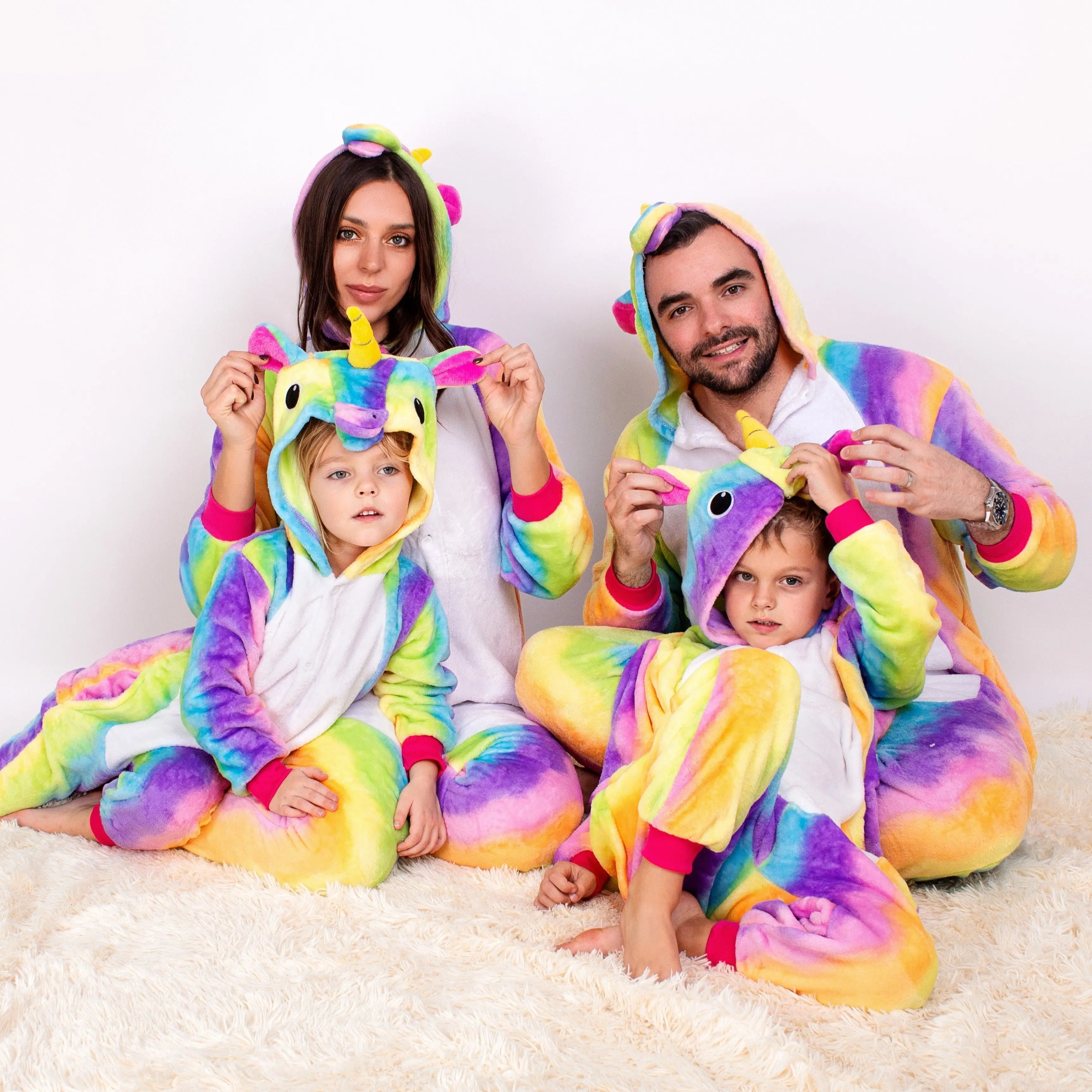 Family Matching Unicorn Rainbow One size Pajamas