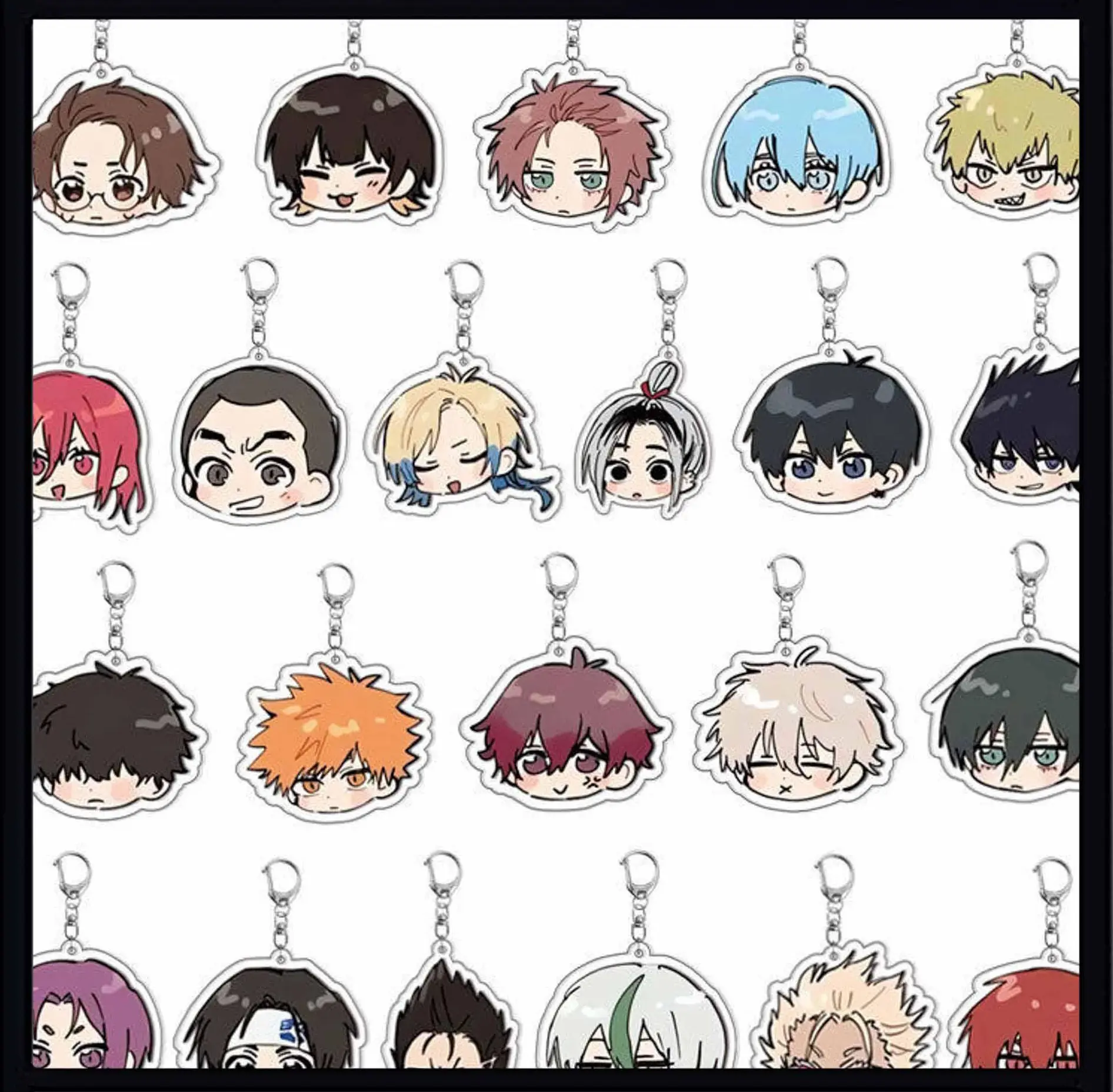 Blue Lock Acrylic Keychain, Chibi Nagi Bachira Isagi Yoichi Keychain, Layered Double Sided Keychains.