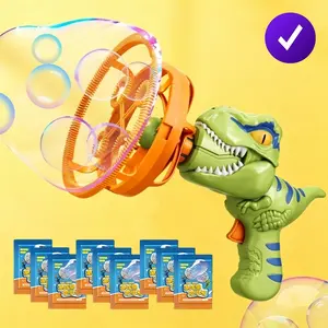 Dinosaur Bubble Machine Set, Super Large Bubbles, Handheld Electric Bubble Blower, Thickened Design, High Concentration Liquid, Outdoor Toy, Portable Bubble Machine, Handheld Bubble Maker