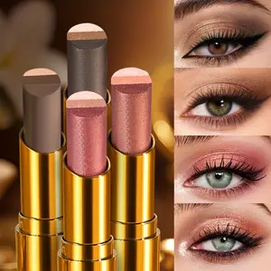 3-Color Eyeshadow Stick, Waterproof & Sweatproof, Easy Eye Makeup, Matte & Shimmer Nude Shades, 4 Options, Ideal Holiday Gift.