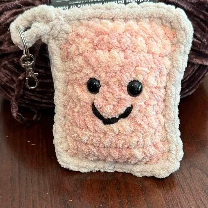 DIY Crochet Pop Tart Keychain Kit | Beginner Amigurumi Charm Kit | Choose Frosting Color | Includes Yarn & Tools | Cute Bag Charm DIY
