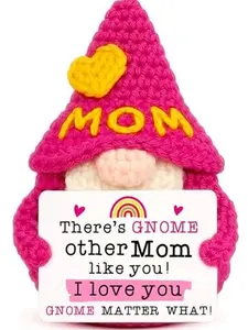 Mom Gifts for Mothers Day - Funny Mother's Day Birthday Handmade Gnome Gift for Mom from Daughter Son, Cute Crochet Gnomes for Mother Mama Mommy I Love You Christmas Stocking Stuffers