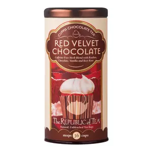 The Republic of Tea Red Velvet Chocolate Tea, Caffeine Free Herb Blend, 36 Tea Bags