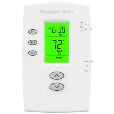 Non-Programmable Heat Pump Thermostat – Up To 2 Heat/1 Cool, Large LCD, Battery Or 24VAC, Room Temp Calibration