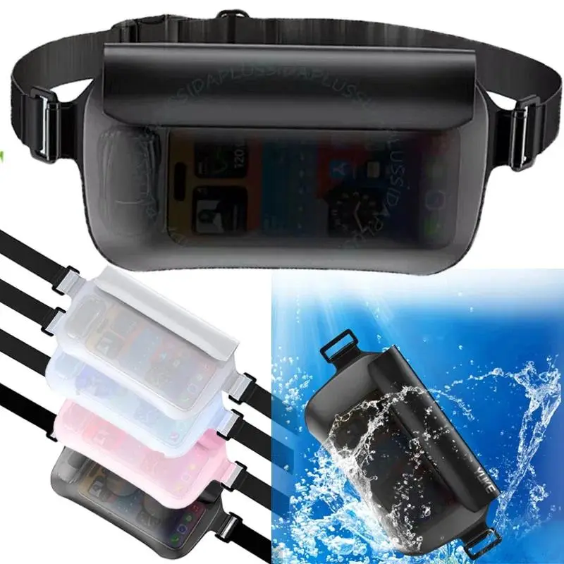 Waterproof TPU Mobile Phone Bag, Drift Diving Shoulder Waist Belt Bag for Beach Swimming Kayaking Boating, Universal Dry Bag Case Fits iPhone Samsung Redmi All Smartphones Up to 7 Inch, Portable Outdoor Water Sports Phone Protective Pouch