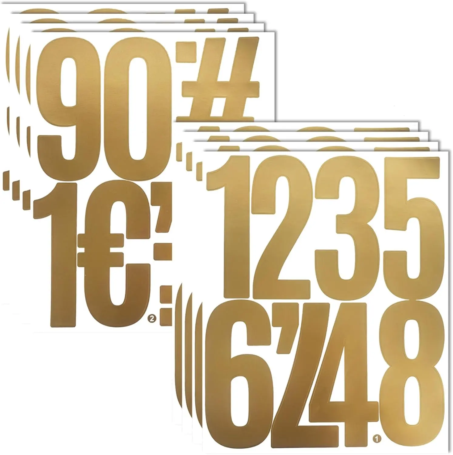 8 Sheets Large 5 Inch Gold Number Stickers 0-9 Numbers,lf Adhesive Alphabet Number Sticker,for Mailbox,Bins, Hou Nummber(8 Sheets Gold)
