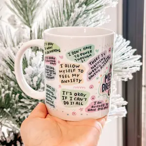 My Mental Breakdown Mug, Daily affirmations Mug Gift for Her, Awareness Self love Coffee Cup, Self Care Drinkware