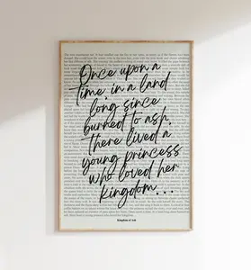 Throne of Glass Wall Art Print, Kingdom of Ash, Sarah J Maas, Once Upon A Time, Book Lover Gifts