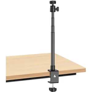 Camera Desk Mount Webcam Stand, Adjustable Table Camera Stand with 1/4" Screw & C Clamp Overhead Tripod Webcam Mount for  Obsbot   and Others