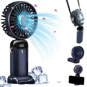 Portable Handheld Fan Long Battery Life, Silent USB Desk Fan for Office, Mini Charging Fan for Dormitory, Outdoor Neck Hanging Fan, Multifunction Rechargeable Fan, USB Powered Fan, Silent Cooling Fan
