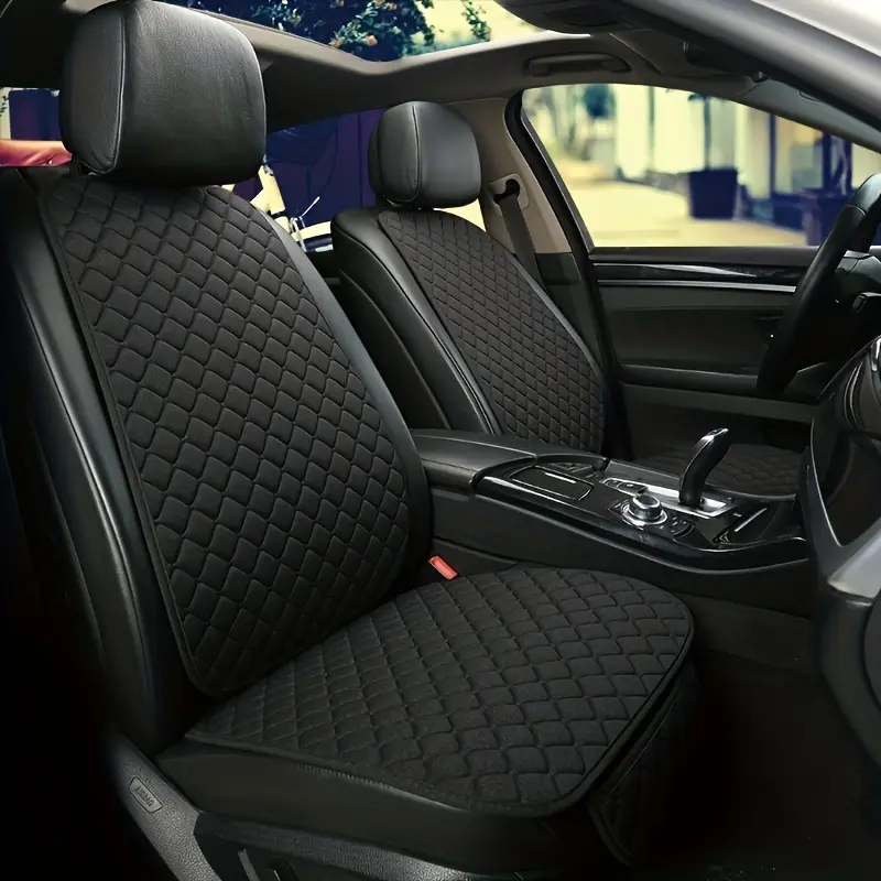 Linen Car Front Seat Cover Breathable Fabric Car Seat Protective Cover with Storage Bag Dirt resistant and Easy To Take Care of Universal in All Seasons Suitable for Most Cars and SUVs