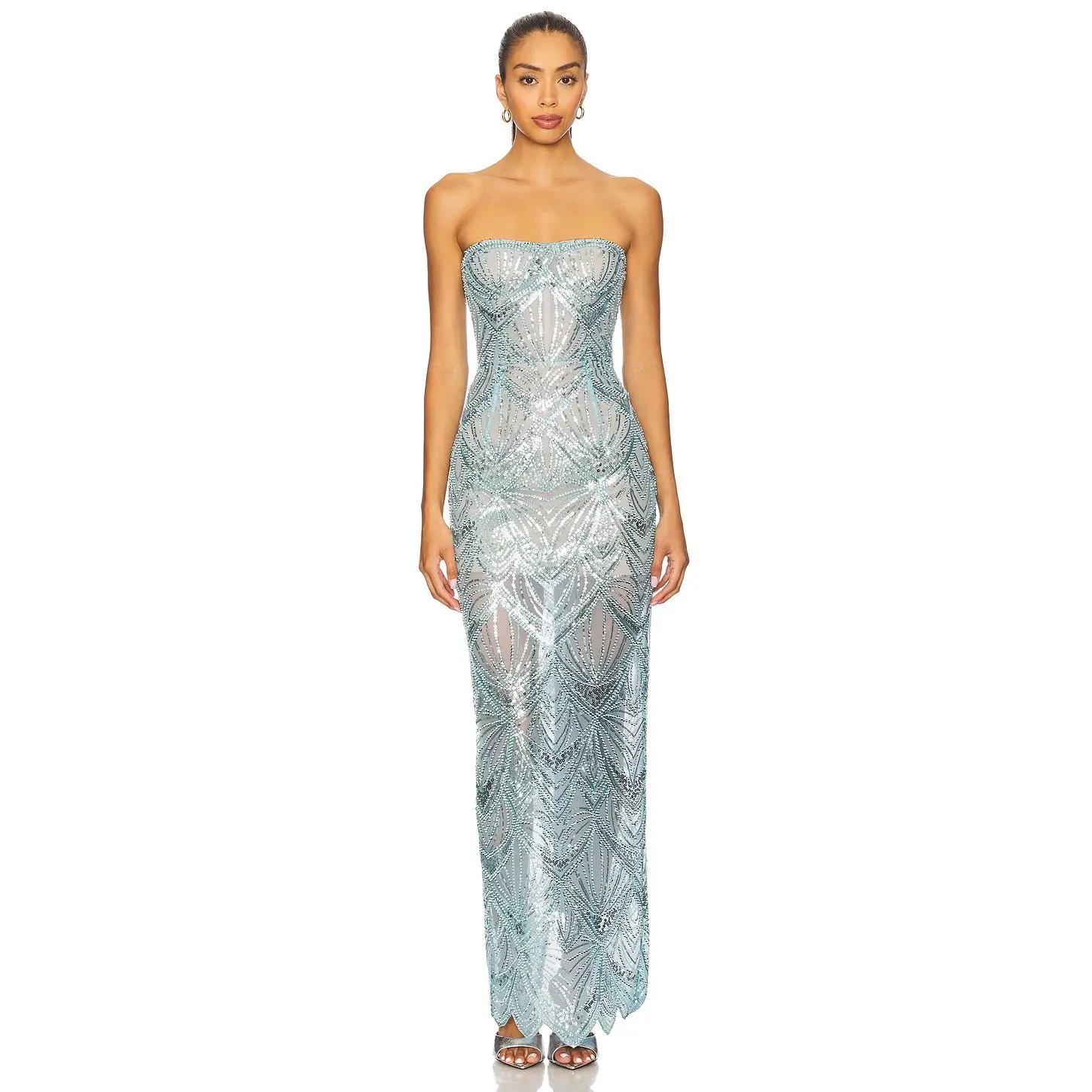 Bronx and Banco Giselle Maxi Dress in Powder Blue