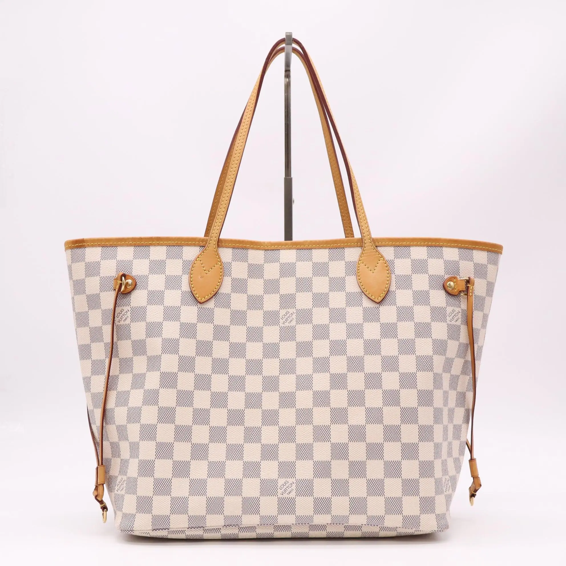Pre-owned Louis Vuitton canvas Tote Bags Neverfull Tote Damier MM Twins B22702