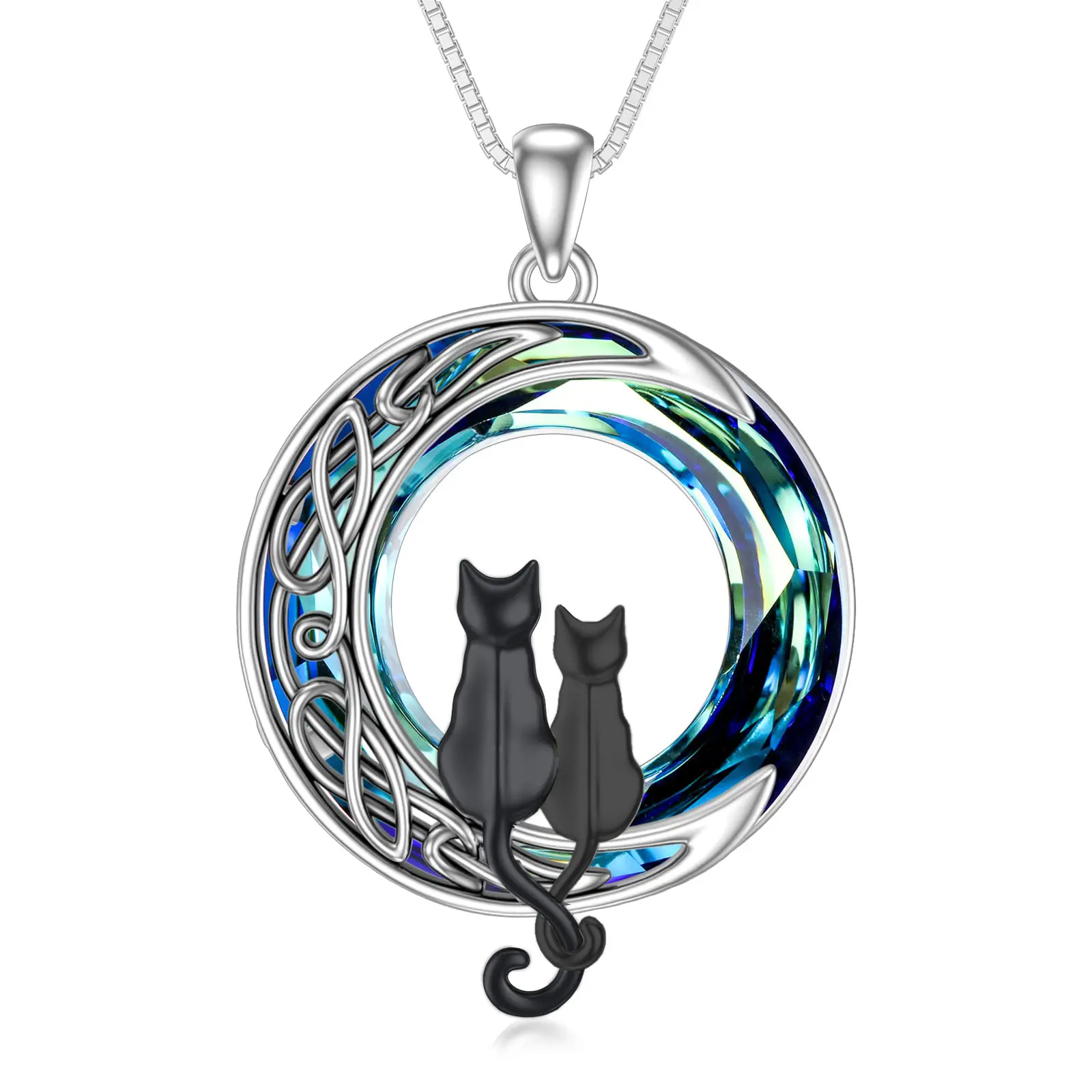 2 Cats(Black and Black)-Blue Crystal-02-F