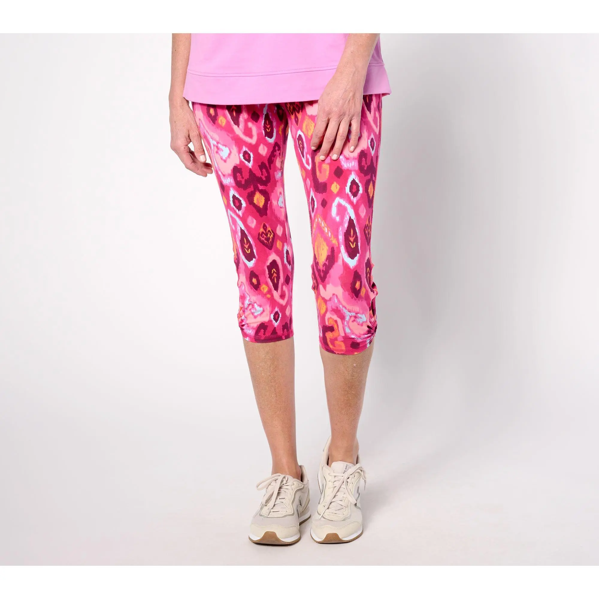 Denim& Co. Active Petite Printed Duo Stretch Capri Legging