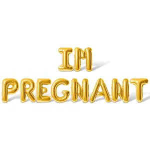 Letter Balloons - IM PREGNANT 16" Inch Alphabet Letters Foil Mylar Balloon Pregnancy Announcement Party Banner