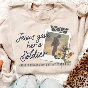 Vintage Jesus Gave Her A Solider Canvas Style Cotton Shirt, Army Wife Tee, Jesus Apparel, Mother's Day Gift
